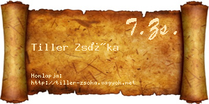 Tiller Zsóka névjegykártya
